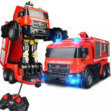 Carro De Bombero A Control Remoto Transformable En Robot 