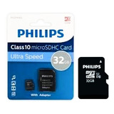 Memoria Micro Sd 32gb Philips + Adaptador