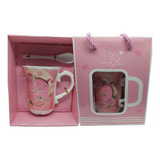 Taza Ceramica Decorada Flores 12 Oz. Caja Regalo Mama 