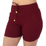 Kit 5 Short Feminino Cintura Alta Tipo Moletom No Atacado