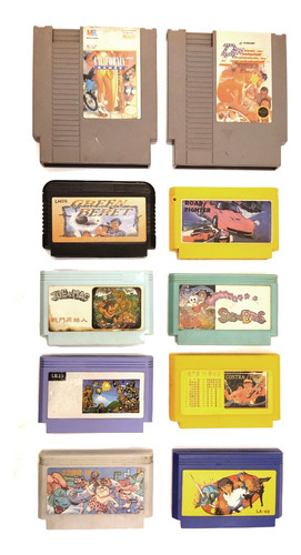 Lote De 10 Juegos Family Computer Famicom Nes Lt-3