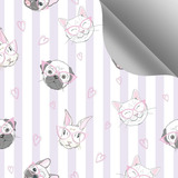 Papel De Parede Autocolante Sala Gatos Coelho Cachorro 2.5m