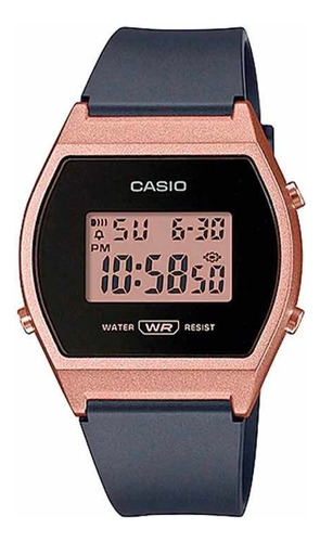 Reloj Mujer Casio Lw-204-1a Digital Negro / Color Del Bisel Rosa