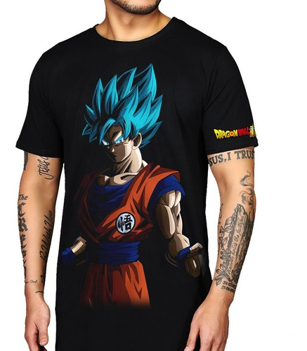 Playera Camiseta Goku Dios Dragon Ball Azul Unisex + Regalo