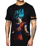 Playera Camiseta Goku Dios Dragon Ball Azul Unisex + Regalo