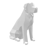 Golden Retriever Geometrico Low Poly Decoração 3d