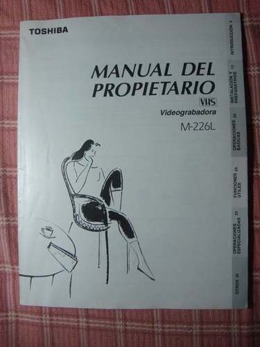 Toshiba Manual Del Propietario Vhs Videograbadora M-226l (78