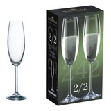 Copas Champagne Bohemia Royal Crystal Por 2 Copas 230ml Color Transparente