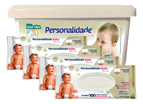 Kit De Lenços Umedecidas Personalidade Baby 520 Unidades