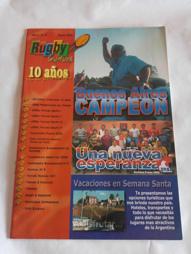 Revista Rubgy Champagne 37 Buenos Aires Campeon 2006