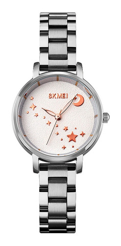 Reloj Mujer Skmei 1708 Acero Minimalista Elegante Clasico Color De La Malla Dorado Rosa