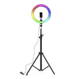 Ring Light Iluminador Luz Led Selfie Tripé Mesa