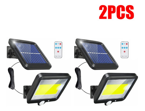 2pcs Lámparas Solares Recargables Luz Solar Exterior 100 Led