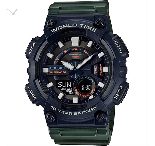 Relógio Casio Masculino Aeq-110w-3avdf Militar Garantia Nfe