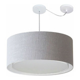 Lustre Cilindrico Desvio Centro 4318 Cúpula 60x30cm Cinza