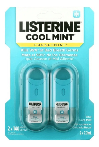Listerine Cool Mint Spray Mist Bolsillo Pocket Viaje 2 Pzas