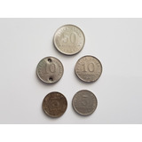 Monedas X 5 Argentina 1951 52 54 De 5 10 Y 50 Ctvos 2c/ Iman