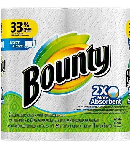 Bounty Select-a-tamaño 2 X Más Absorbente Toallas De Papel,