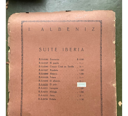 El Polo  Suite Iberia Albéniz Partitura Para Piano Usada