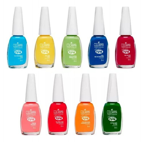 Kit Esmalte Colorama Coleção Fini Com 9 Cores 