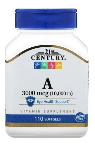 Vitamina A 10.000ui 3000mcg 110 Softgels Importado Century