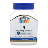 Vitamina A 10.000ui 3000mcg 110 Softgels Importado Century