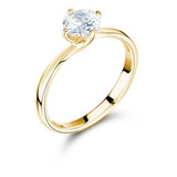 Anillo Compromiso Oro 14k Moissanita .50ct Certificado Twist