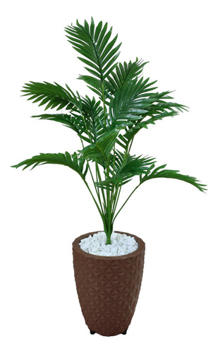 Planta Com Folhagem Artificial Bananinha+vaso Marrom Oferta