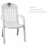 Silla Sillón Plástico Reforzado Con Apoyabrazos - Colombraro