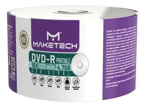 600 Dvd-r Maketech Printable 16x 4.7gb