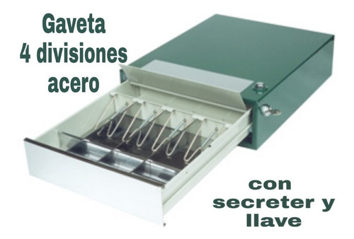 Caja Para Cobrar Plata  4  Divisiones Con Secreter Acero