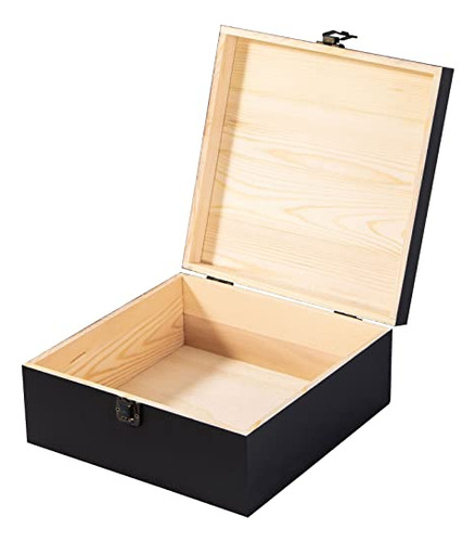 Useekoo Caja De Almacenamiento De Madera Con Tapa Con Bisagr