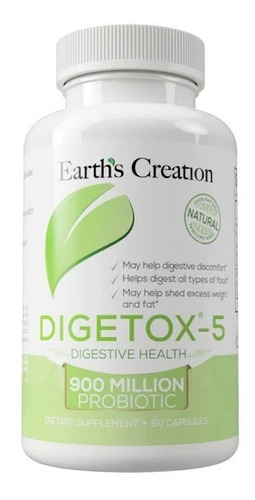 Earth's Creation | Digetox-5 Digestivo | 150mg | 60 Cápsulas