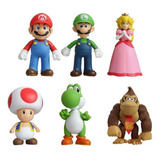 Set 6 Figuras Super Mario Bros Personajes Decoración Regalo