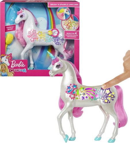 Barbie Dreamtopia Caballo Unicornio Con Luces Y Sonido