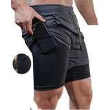 2-in-1 Double Short / Running / With Internal Pocket