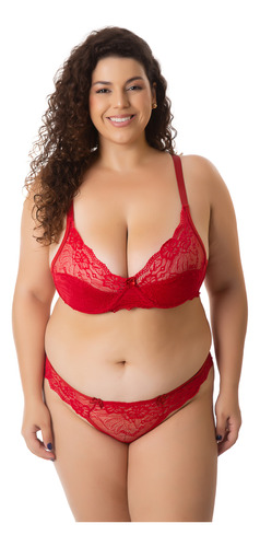 2 Conjuntos Lingerie Plus Size Renda Sexy Sem Bojo Analice