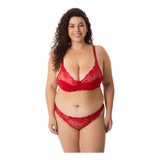 2 Conjuntos Lingerie Plus Size Renda Sexy Sem Bojo Analice