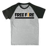 Remera Ranglan Gris Free Fire - Logo - Game - Movil  