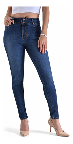 Jeans De Dama Super Moderno Diseño Bolsas Mezclilla Premium 