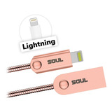 Cable Usb Soul Iron Flex Lightning 2.0 Amp 120 Cm De Largo