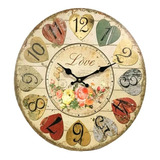Reloj De Pared  Lavanda Garden Importado Grande 34 Cm 
