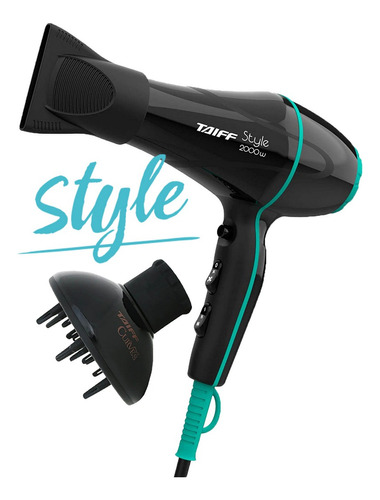 Taiff Secador De Cabelo Com Difusor Profissional 110v Style Cor Preto