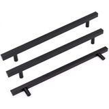 Tiradores Barra Cuadrado Metal Negro 320mm Pack 8