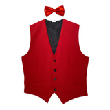 Chaleco De Vestir Con Moño Color Rojo Para Hombre