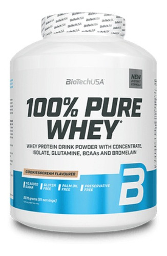 Suplemento En Polvo Biotechusa  100% Pure Whey Proteína Sabor Cookies & Cream En Pote De 2.27kg