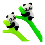  Canetas Bichinhos Urso Panda Fofas Escolar Kit Com 6