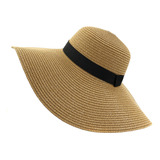 Sombrero Playa Paja Roll-up Plegable Upf 50