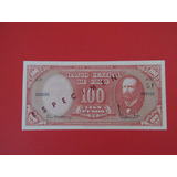 Billete Chile 100 Pesos Especimen Año 1960 Unc Muy Escaso