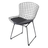 Silla Bertoia Comedor Cocina Blanca Acero Hierro Diseño Color De La Estructura De La Silla Negro